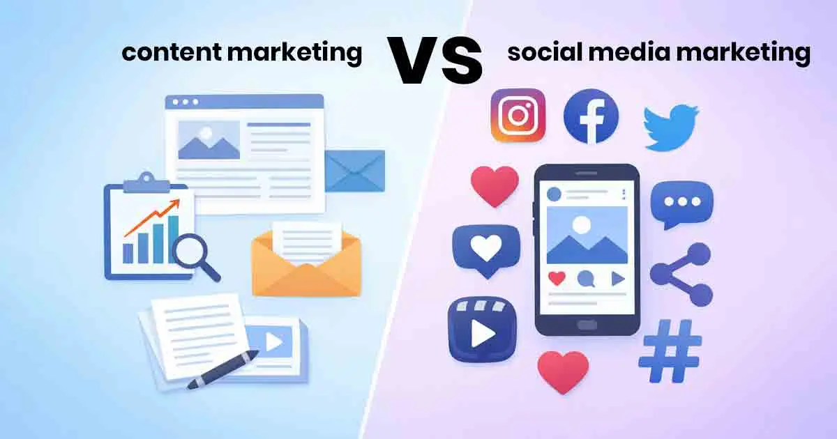 content marketing vs social media marketing